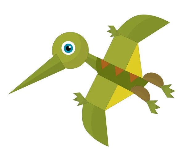 Мультяшний Динозавр Pterodactyl Або Інший Динозавр Ізольовані Ілюстрації Дітей — стокове фото