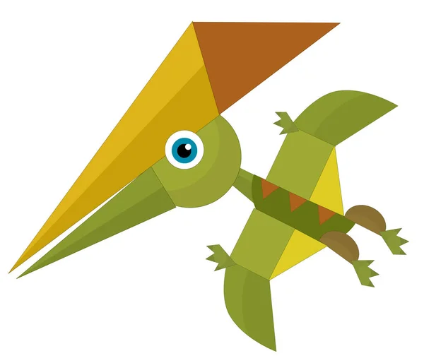 Cartoon Dinosaur Pterodactyl Other Dino Bird Isolated Illustration Kids — Stock Photo, Image