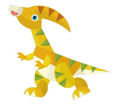 çizgi film mutlu ve komik renkli tarih öncesi dinozor dino çocuklar için izole bir illüstrasyon