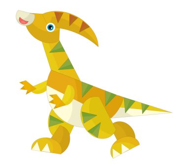 çizgi film mutlu ve komik renkli tarih öncesi dinozor dino çocuklar için izole bir illüstrasyon