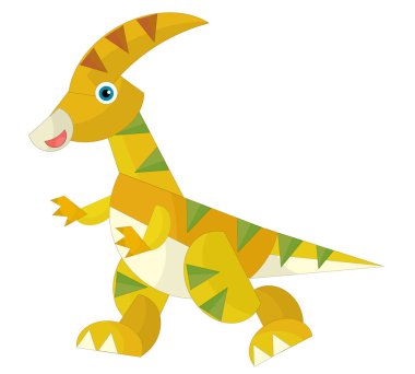 çizgi film mutlu ve komik renkli tarih öncesi dinozor dino çocuklar için izole bir illüstrasyon