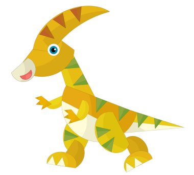 çizgi film mutlu ve komik renkli tarih öncesi dinozor dino çocuklar için izole bir illüstrasyon