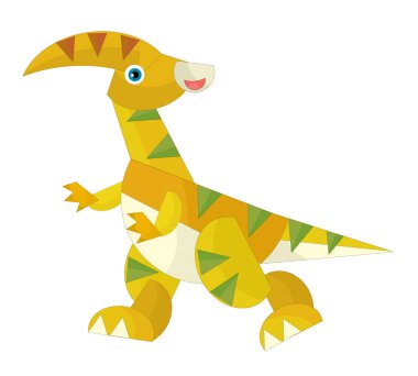 çizgi film mutlu ve komik renkli tarih öncesi dinozor dino çocuklar için izole bir illüstrasyon