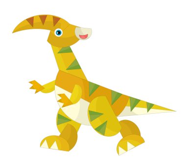 çizgi film mutlu ve komik renkli tarih öncesi dinozor dino çocuklar için izole bir illüstrasyon