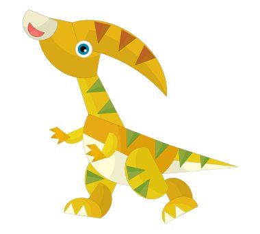 çizgi film mutlu ve komik renkli tarih öncesi dinozor dino çocuklar için izole bir illüstrasyon