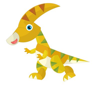 çizgi film mutlu ve komik renkli tarih öncesi dinozor dino çocuklar için izole bir illüstrasyon