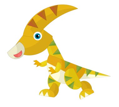 çizgi film mutlu ve komik renkli tarih öncesi dinozor dino çocuklar için izole bir illüstrasyon