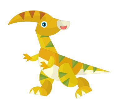 çizgi film mutlu ve komik renkli tarih öncesi dinozor dino çocuklar için izole bir illüstrasyon