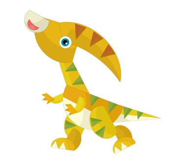 çizgi film mutlu ve komik renkli tarih öncesi dinozor dino çocuklar için izole bir illüstrasyon