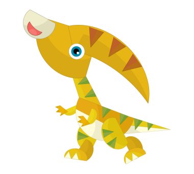 çizgi film mutlu ve komik renkli tarih öncesi dinozor dino çocuklar için izole bir illüstrasyon