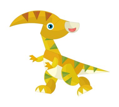 çizgi film mutlu ve komik renkli tarih öncesi dinozor dino çocuklar için izole bir illüstrasyon