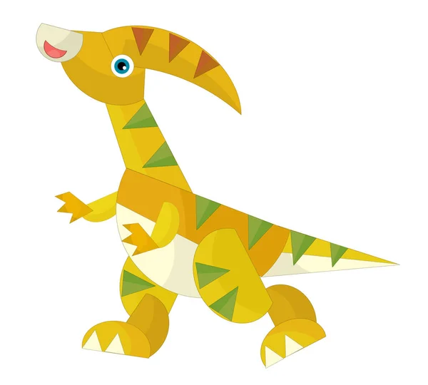Kreslené Šťastné Zábavné Barevné Prehistorické Dinosaurus Dino Izolované Ilustrace Pro — Stock fotografie