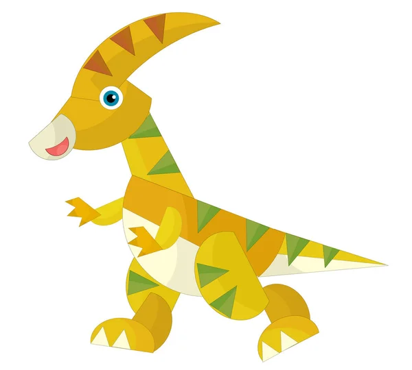 Kreskówka Szczęśliwy Zabawny Kolorowy Prehistoryczny Dinozaur Dinozaur Izolowane Ilustracja Dla — Zdjęcie stockowe