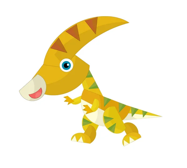 Kreskówka Szczęśliwy Zabawny Kolorowy Prehistoryczny Dinozaur Dinozaur Izolowane Ilustracja Dla — Zdjęcie stockowe