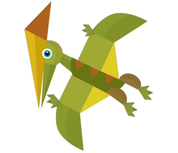 Cartoon Dinosaurus Pterodactyl Andere Dino Vogel Geïsoleerde Illustratie Voor Kinderen — Stockfoto
