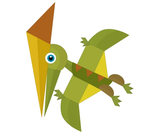 Çizgi Film Dinozoru Pterodactyl Diğer Dinozor Kuşları Çocuklar Için Izole — Stok fotoğraf