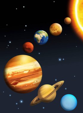 Kozmos Galaktik Uzaylı UFO 'sunun komik renkli karikatür sahnesi çocuklar için izole edilmiş