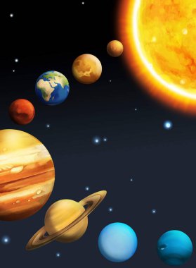Kozmos Galaktik Uzaylı UFO 'sunun komik renkli karikatür sahnesi çocuklar için izole edilmiş