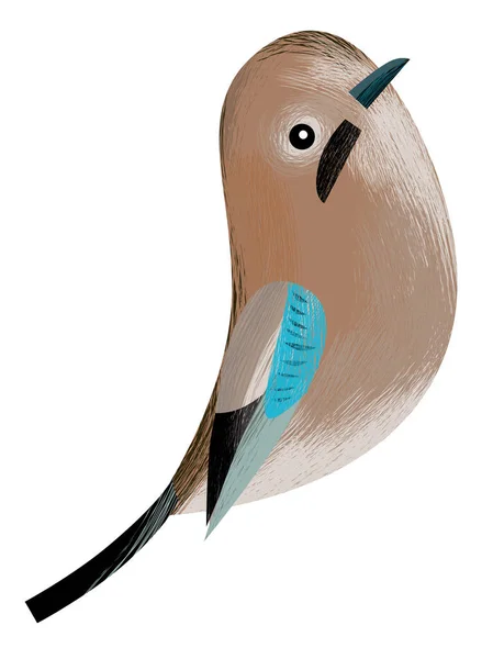 Cartoon Mooie Kleurrijke Vogel Kijken Zitten Geïsoleerde Illustratie Voor Kinderen — Stockfoto