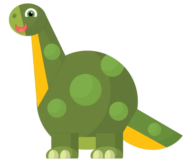 Tecknad Glad Och Rolig Färgglada Förhistoriska Dinosaurie Isolerad Illustration För — Stockfoto