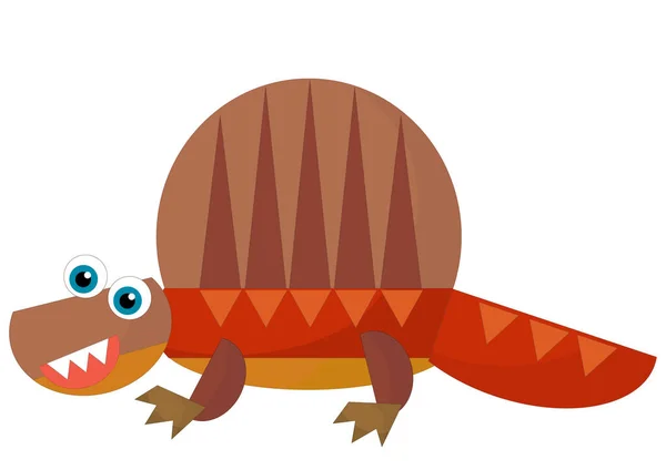Desenho Animado Feliz Engraçado Colorido Dinossauro Pré Histórico Dino Sorrindo — Fotografia de Stock