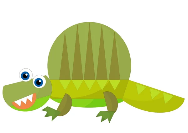Cartoon Happy Funny Colorful Prehistoric Dinosaur Dino Smiling Friendly Isolated — Stock Photo, Image