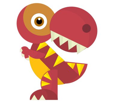 çizgi film mutlu ve komik renkli tarih öncesi dinozor dino çocuklar için izole bir illüstrasyon
