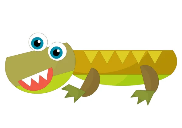 Cartoon Happy Funny Colorful Prehistoric Dinosaur Dino Smiling Friendly Isolated — Stock Photo, Image