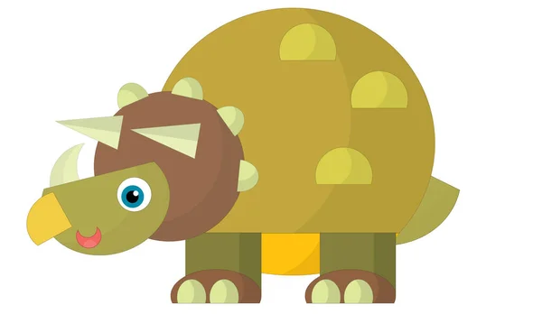 Rajzfilm Boldog Vicces Színes Őskori Dinoszaurusz Dinó Elszigetelt Illusztráció Gyerekeknek — Stock Fotó