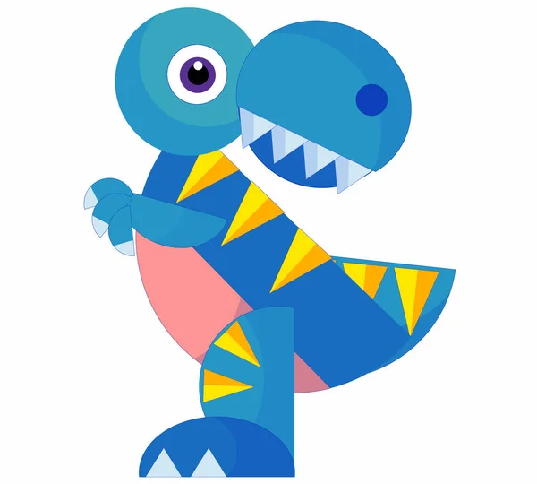 Cartoon Happy Funny Colorful Prehistoric Dinosaur Dino Isolated Illustration Children — Stock Photo, Image