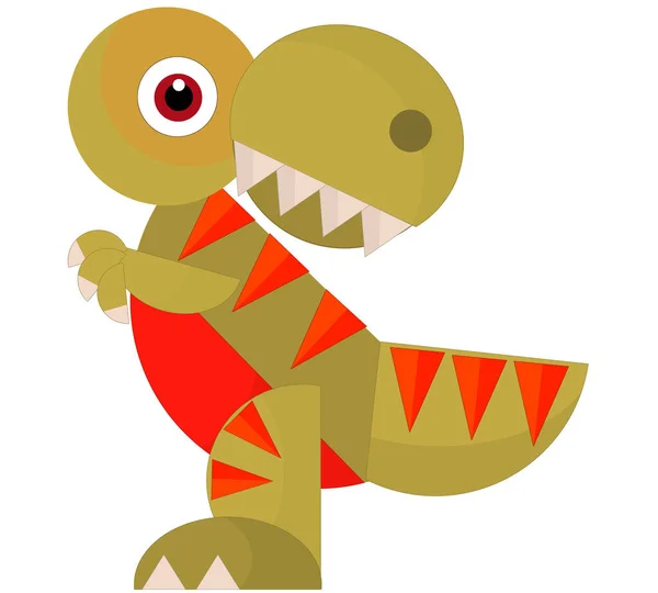 Cartoon Happy Funny Colorful Prehistoric Dinosaur Dino Isolated Illustration Children — Stock Photo, Image