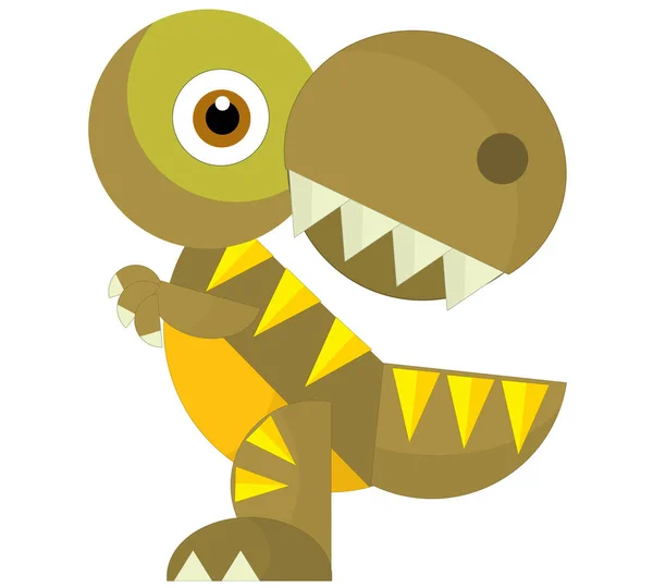 Tecknad Glad Och Rolig Färgglada Förhistoriska Dinosaurie Dino Isolerad Illustration — Stockfoto