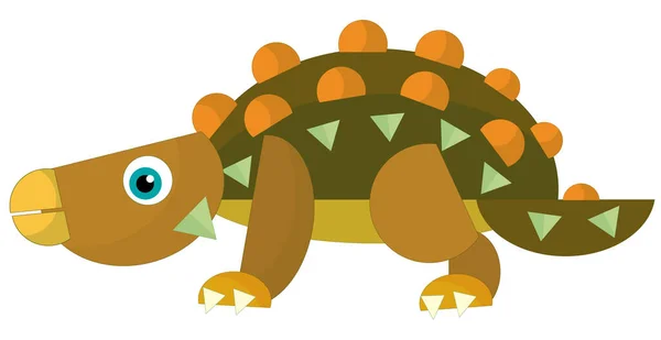 Kreskówka Szczęśliwy Zabawny Kolorowy Prehistoryczny Dinozaur Izolowane Ilustracja Dla Dzieci — Zdjęcie stockowe