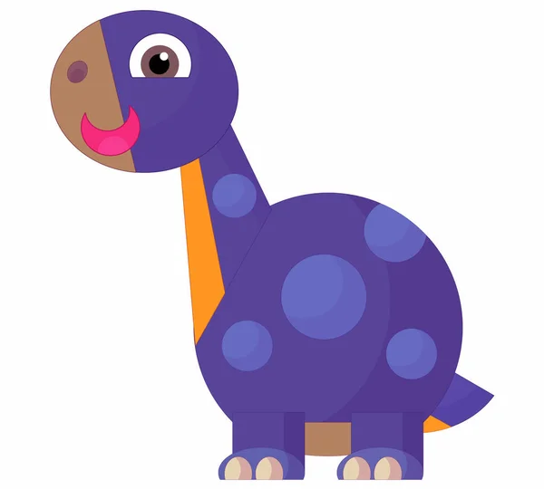 Dibujos Animados Feliz Divertido Dinosaurio Prehistórico Colorido Ilustración Aislada Para — Foto de Stock