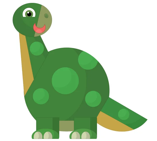 Kreslené Šťastné Zábavné Barevné Prehistorické Dinosaurus Izolované Ilustrace Pro Děti — Stock fotografie
