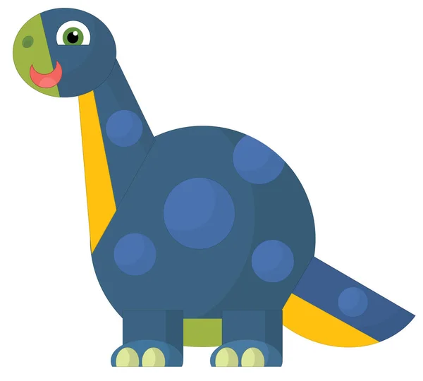 Cartoon Happy Funny Colorful Prehistoric Dinosaur Isolated Illustration Kids — Stock Photo, Image