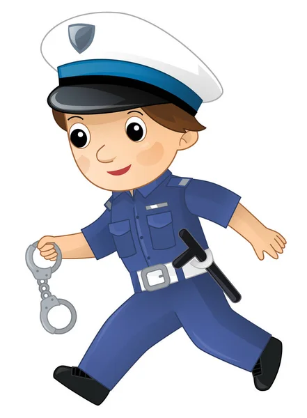 職場の漫画キャラクター警官少年 子供のための孤立したイラスト — ストック写真