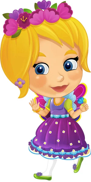 Cartone Animato Personaggio Fiaba Principessa Isolato Illustrazione Bambini — Foto Stock