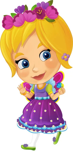 Cartoon Sprookje Karakter Prinses Geïsoleerde Illustratie Voor Kinderen — Stockfoto