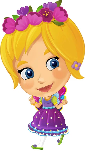Cartone Animato Personaggio Fiaba Principessa Isolato Illustrazione Bambini — Foto Stock