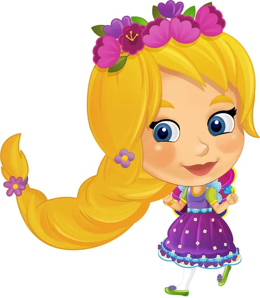 Desenho Animado Conto Fadas Personagem Princesa Isolado Ilustração Para Crianças — Fotografia de Stock