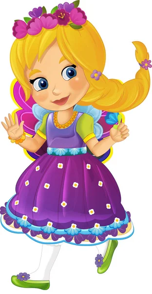 Cartoon Fairy Tale Character Princess Isolated Illustration Kids — Stock Photo, Image