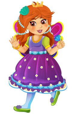 Çizgi film karakteri. Prenses çocuklar için izole edilmiş bir resim.