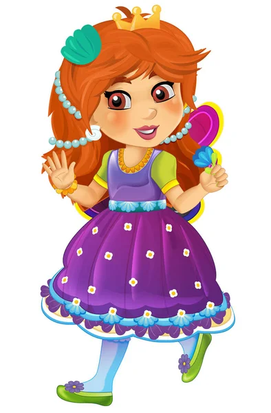 Kreslené Pohádka Postava Princezna Izolované Ilustrace Pro Děti — Stock fotografie
