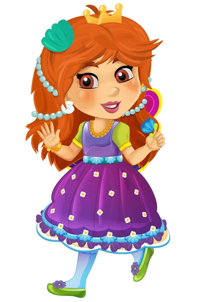 Cartoon Märchenfigur Prinzessin Isolierte Illustration Für Kinder — Stockfoto