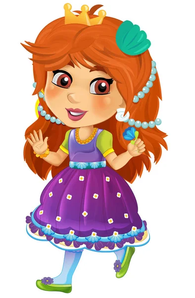 Desenho Animado Conto Fadas Personagem Princesa Isolado Ilustração Para Crianças — Fotografia de Stock