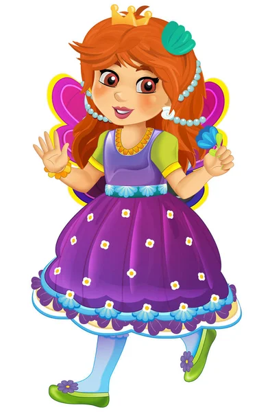 Cartoon Fairy Tale Character Princess Isolated Illustration Kids — Stock Photo, Image