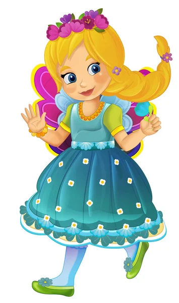 Personaje Cuento Hadas Dibujos Animados Princesa Ilustración Aislada Para Niños — Foto de Stock