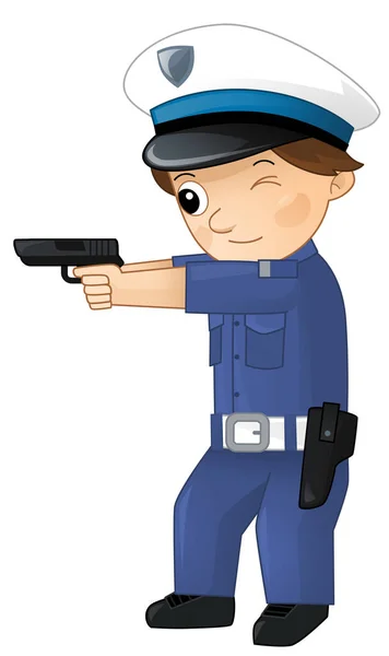 Cartoon Character Policeman Boy Work Isolated Illustration Kids — Stock Photo, Image