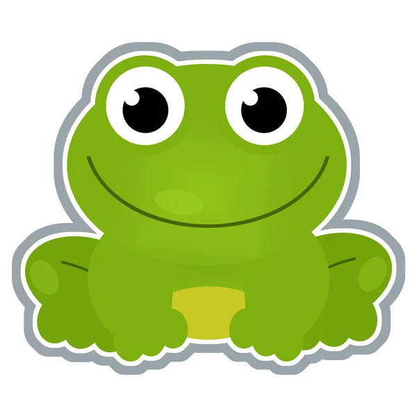 Cartoon Animal Frog Toad White Background Illustration Kids — Stock Photo, Image